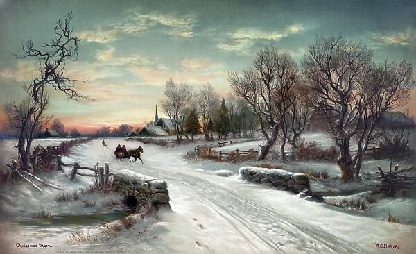 CHRISTMAS MORN, c1885. Lithograph after a painting by W. C. Bauer, c1885