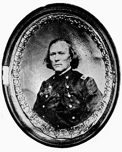 CHRISTOPHER CARSON (1809-1868). Known as Kit. American frontiersman. Photograph, c1863