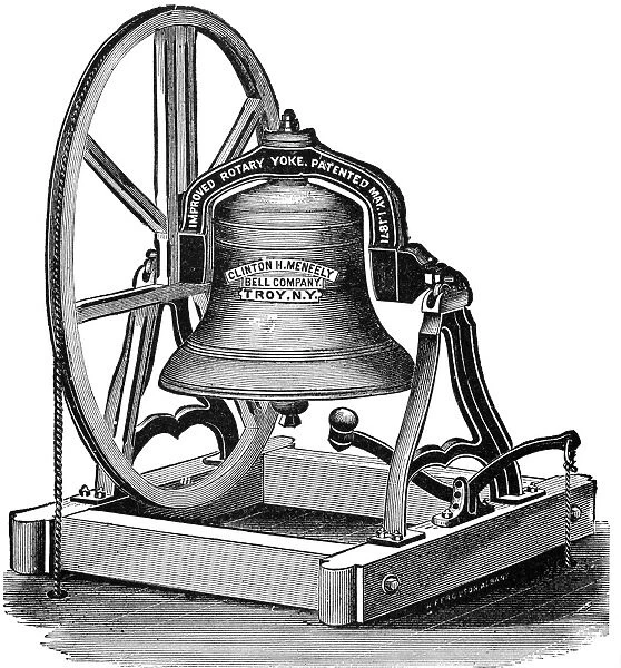 CHURCH BELL, 19TH CENTURY. Manufactured by Clinton H. Meneely Bell Company, Troy, New York. Wood engraving, late 19th century