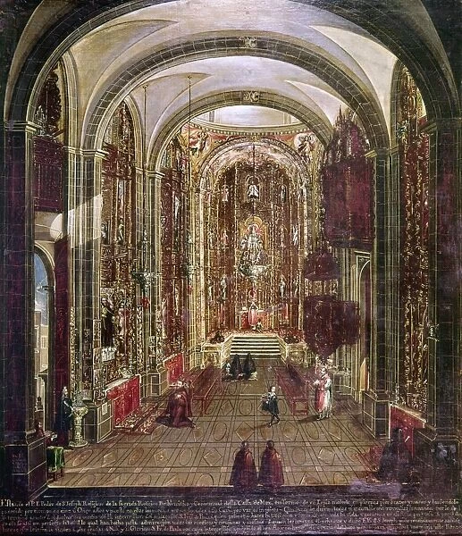 CHURCH OF BETLEMITAS. Interior view of the Church of Betlemitas, in Tepotzotlan, Mexico