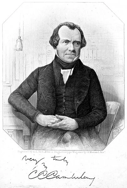 CHURCHILL C. CAMBRELENG (1786-1862). American statesman. Steel engraving, 1842, after a daguerreotype, with autograph signature