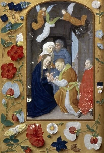 CIRCUMCISION OF CHRIST. The Circumcision. Illumination from a Flemish Book of Hours
