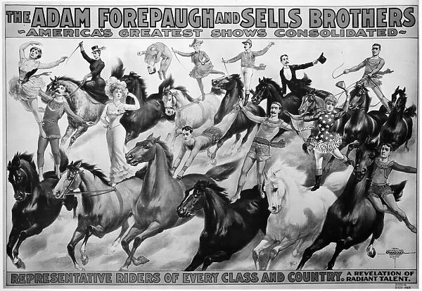 CIRCUS POSTER, 1900. Lithograph, American