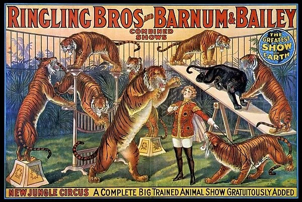CIRCUS POSTER, 1920s. American poster, 1920s, for Ringling Bros and Barnum & Bailey circus