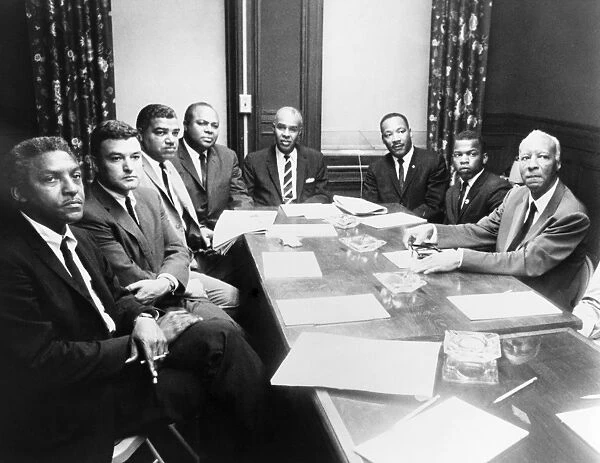 CIVIL RIGHTS LEADERS, 1964. A group of civil rights leaders in conference. From left to right