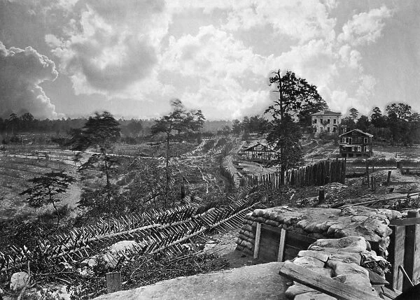 CIVIL WAR: ATLANTA, c1863. Rebel works in front of Atlanta, Georgia. Photograph, c1863