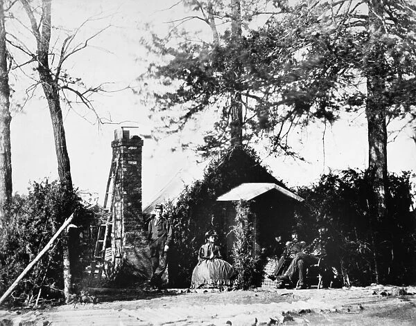 CIVIL WAR: BRANDY STATION. Architecture at Brandy Station, Virginia, winter quarters of the Army of the Potomac headquarters, January 1864