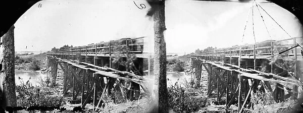 CIVIL WAR: BRIDGE, 1862. South view of a bridge on the Rappahannock River, Virginia