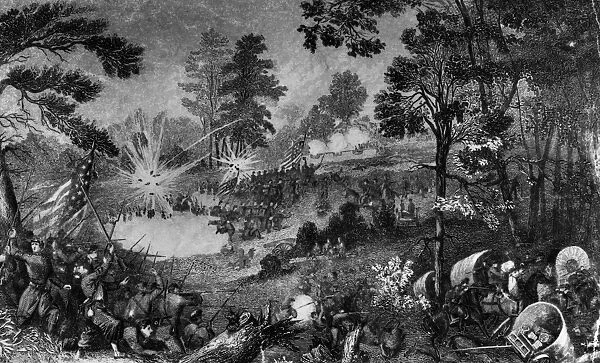 CIVIL WAR: BULL RUN, 1861. The First Battle of Bull Run, 21 July 1861. Line engraving, 19th century