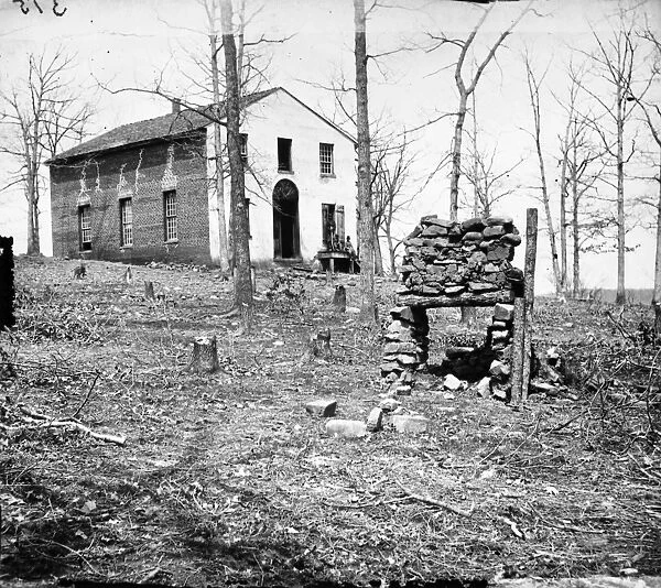 CIVIL WAR: BULL RUN, 1862. Sudley Church, Bull Run, Virginia. Photographed March 1862 by Mathew Brady