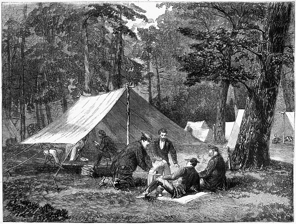 CIVIL WAR: CAMP, 1863. The Army of the Potomac - The Bedouin tent. Wood engraving