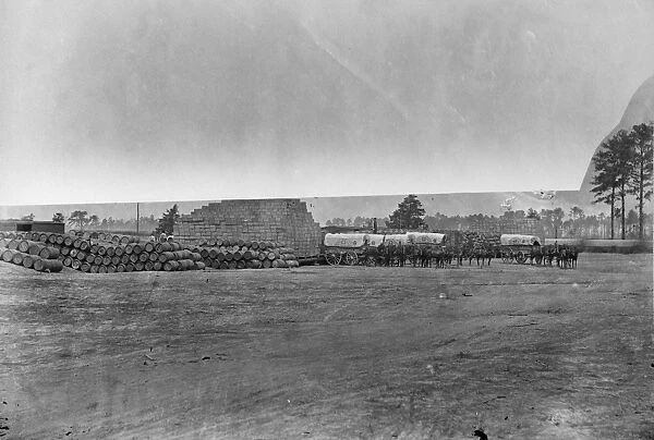 CIVIL WAR: CEDAR LEVEL. Commissary depot at Cedar Level, Virginia. Photograph, 1864