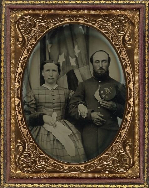 CIVIL WAR: COUPLE, c1863. A soldier of the 12th New Hampshire Infantry Regiment and a woman