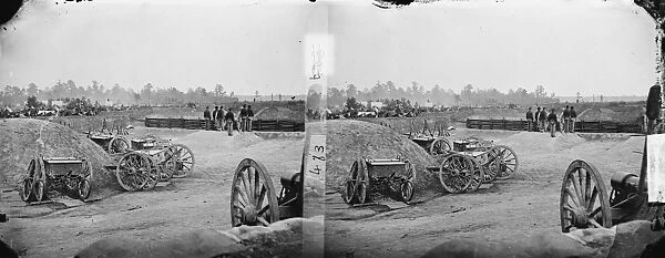 CIVIL WAR: FORT RICHARDSON. View of the Unions Fort Richardson and adjacent emcampment