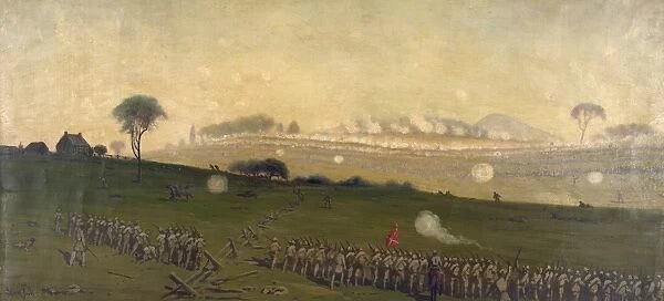 CIVIL WAR: GETTYSBURG. General Picketts charge on the Union center at the Grove
