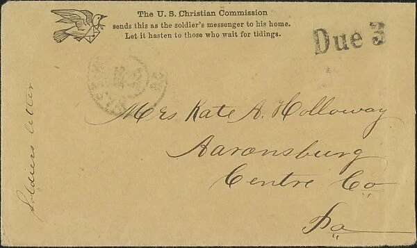 CIVIL WAR LETTER, c1862. American Civil War soldiers letter sponsored by the U