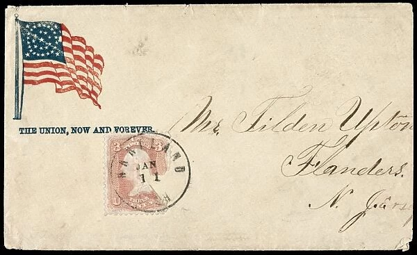 CIVIL WAR: LETTER, c1863. Civil War envelope with a 34-star flag and the slogan The Union