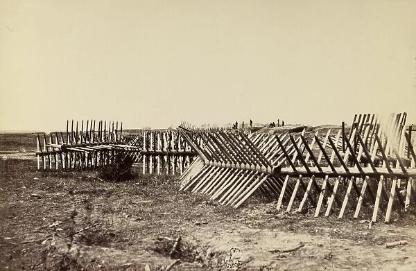 CIVIL WAR: PETERSBURG, c1863. Chevaux de frise in front of Confederate fortifications