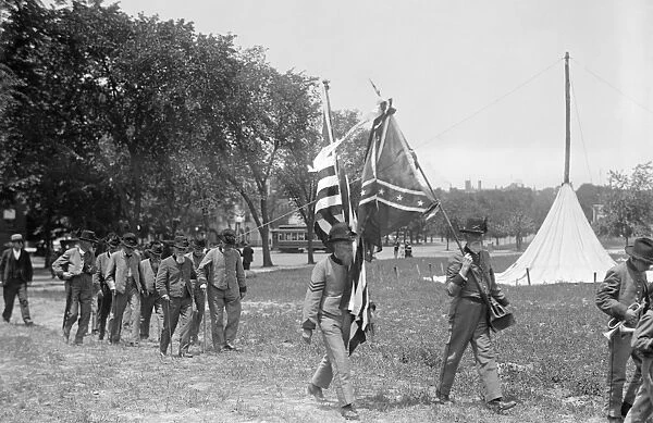 CIVIL WAR: REUNION, 1917. North Carolina veterans attending a Confederate reunion, Washington D