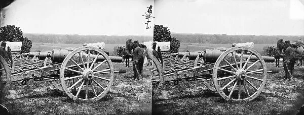 CIVIL WAR: RICHMOND, 1862. Twenty pounder guns of the 1st New York Battery in the