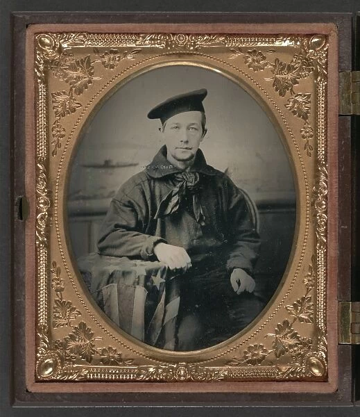 CIVIL WAR: SAILOR, c1863. Portrait of a Union sailor. Tintype, c1863