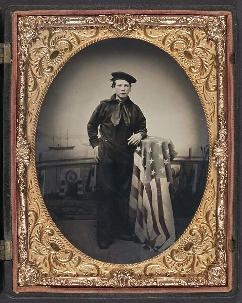 CIVIL WAR: SAILOR, c1863. Portrait of a Union sailor. Tintype, c1863