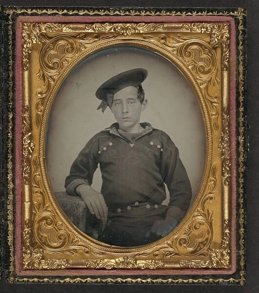 CIVIL WAR: SAILOR, c1863. Portrait of a young Union sailor. Ambrotype, c1863
