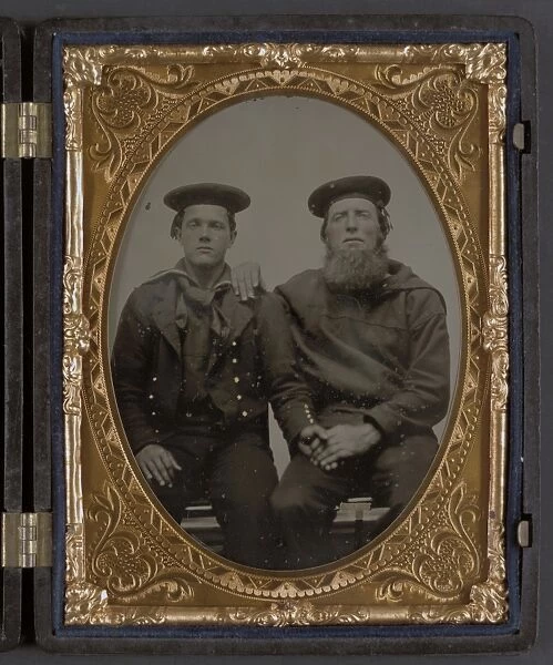 CIVIL WAR: SAILORS, c1863. Portrait of two Union sailors, possibly father and son