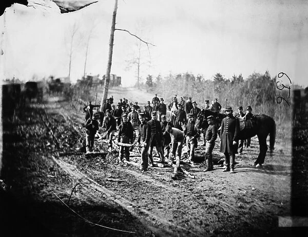 CIVIL WAR: SIGNAL CORPS. Members of the U. S. Army Signal Corps. Photographed by Mathew Brady