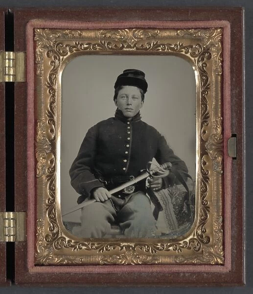 CIVIL WAR: SOLDIER, c1863. Portrait of a Union soldier. Tintype, c1863