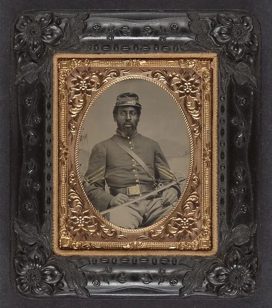 CIVIL WAR: SOLDIER, c1864. Portrait of a Union soldier. Ambrotype, c1864