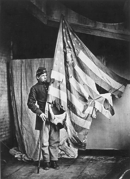 CIVIL WAR: SOLDIER. The flag bearer of the 8th Pennsylvania Reserves