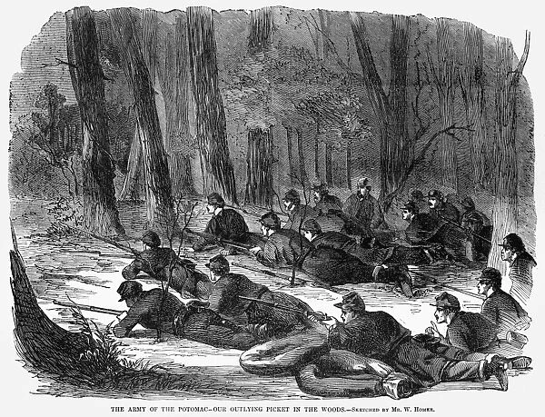 CIVIL WAR: SOLDIERS, 1862. Soldiers of the Army of the Potomac in the woods