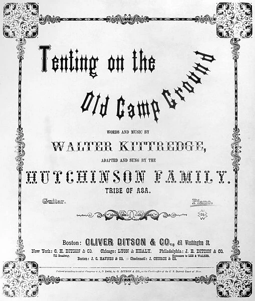 CIVIL WAR: SONG SHEET. Sheet music cover for the song Tenting on the Old Camp Ground, written in 1863 by Walter Kittredge, published in 1864