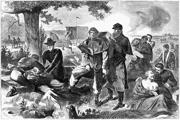 CIVIL WAR: SURGEON, 1862. A Union Army surgeon at work during the American Civil War