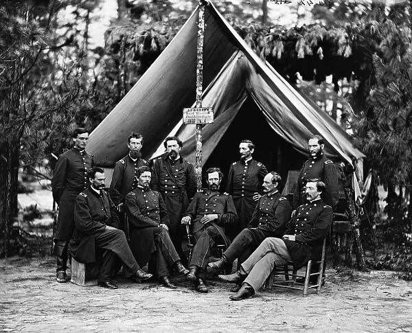 CIVIL WAR: SURGEONS, 1864. Union Army surgeons of the 3rd Division before a field hospital tent in Petersburg, Virginia, August 1864