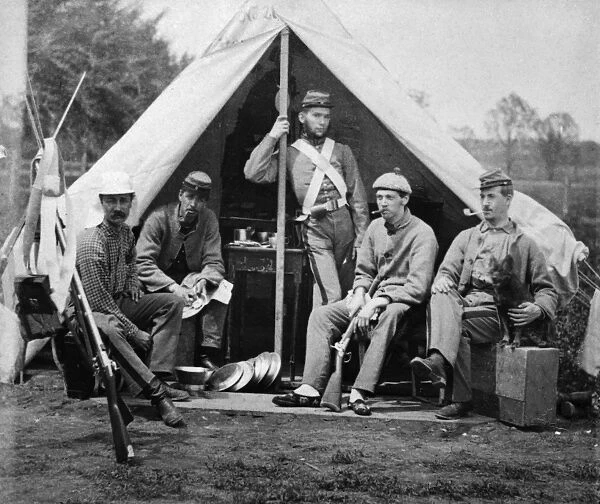 CIVIL WAR: UNION ARMY, 1861. Members of the 7th New York State Militia, at Camp Cameron near Washington, D. C. 1861