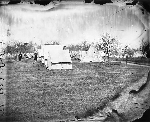 CIVIL WAR: UNION CAMP, 1863. A Union balloon camp near Falmouth, Virginia, March 1863