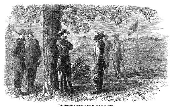 CIVIL WAR: VICKSBURG, 1863. The surrender of Confederate Lieutenant General John