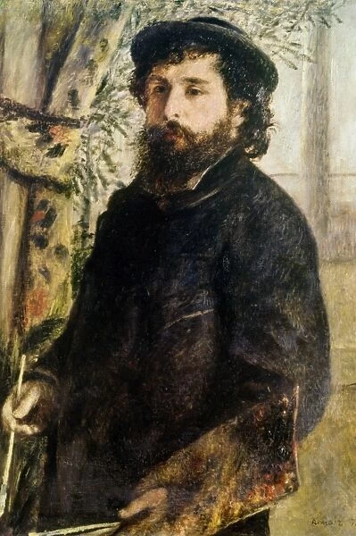 CLAUDE MONET (1840-1926). French painter. Portrait of Claude Monet by Pierre-Auguste Renoir. Oil on canvas