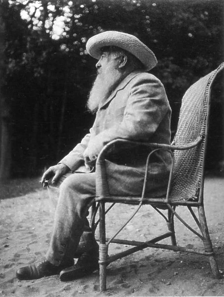 CLAUDE MONET (1840-1926). French painter. Photographed by Sacha Guitry, n. d