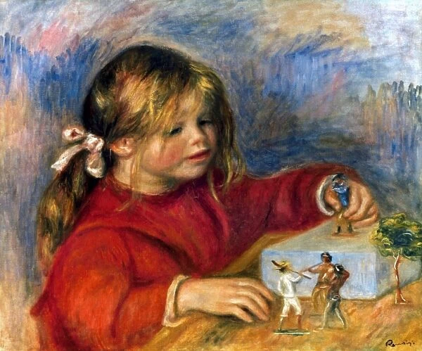 Claude Renoir, Playing. Oil on canvas by Pierre Auguste Renoir, n. d