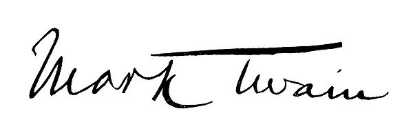 CLEMENS SIGNATURE. Autograph signature of Mark Twain, pseudonym of Samuel L. Clemens