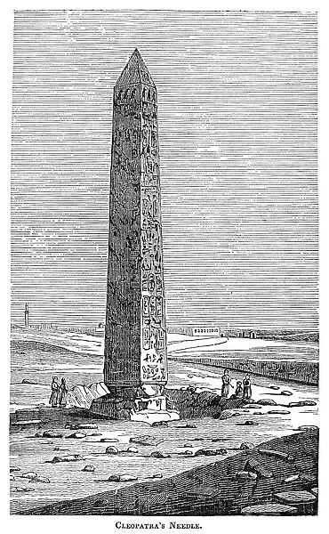 CLEOPATRAs NEEDLE. Removal of Cleopatras Needle from Alexandria, Egypt. 19th century engraving