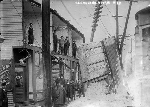 CLEVELAND: STORM DAMAGE. Buildings damaged by the Great Lakes Storm of 1913 in Cleveland, Ohio