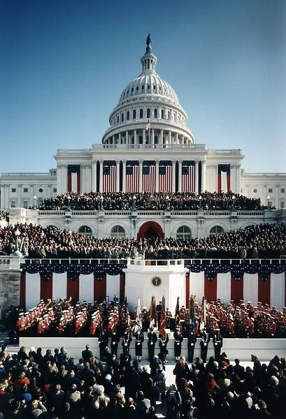CLINTON INAUGURATION, 1993. The inauguration of 42nd President Bill Clinton on the steps of the U