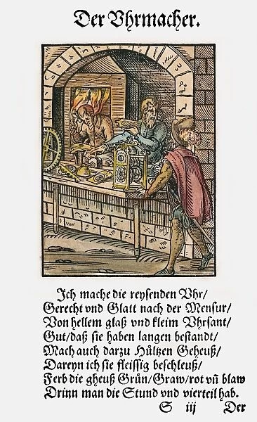 CLOCKMAKER, 1568. Woodcut, 1568, by Jost Amman