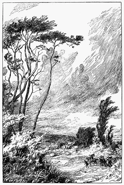 CLOUDSCAPE, c1900. Pen-and-ink drawing, c1900