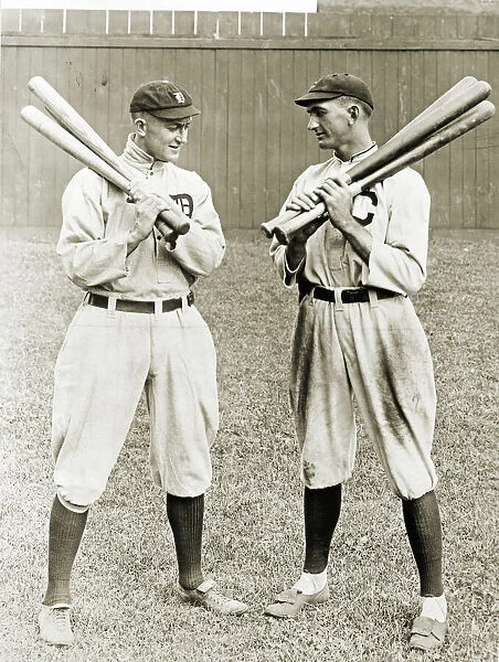 COBB & JACKSON, 1913. Ty Cobb (1886-1961) and Shoeless Joe Jackson (1888-1951). American baseball players. Photographed in 1913