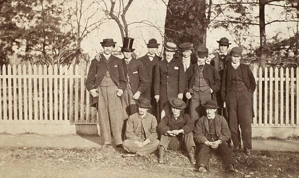 COLLEGE CLUB, c1866. Members of the Bourbon Club at an unidentified American college